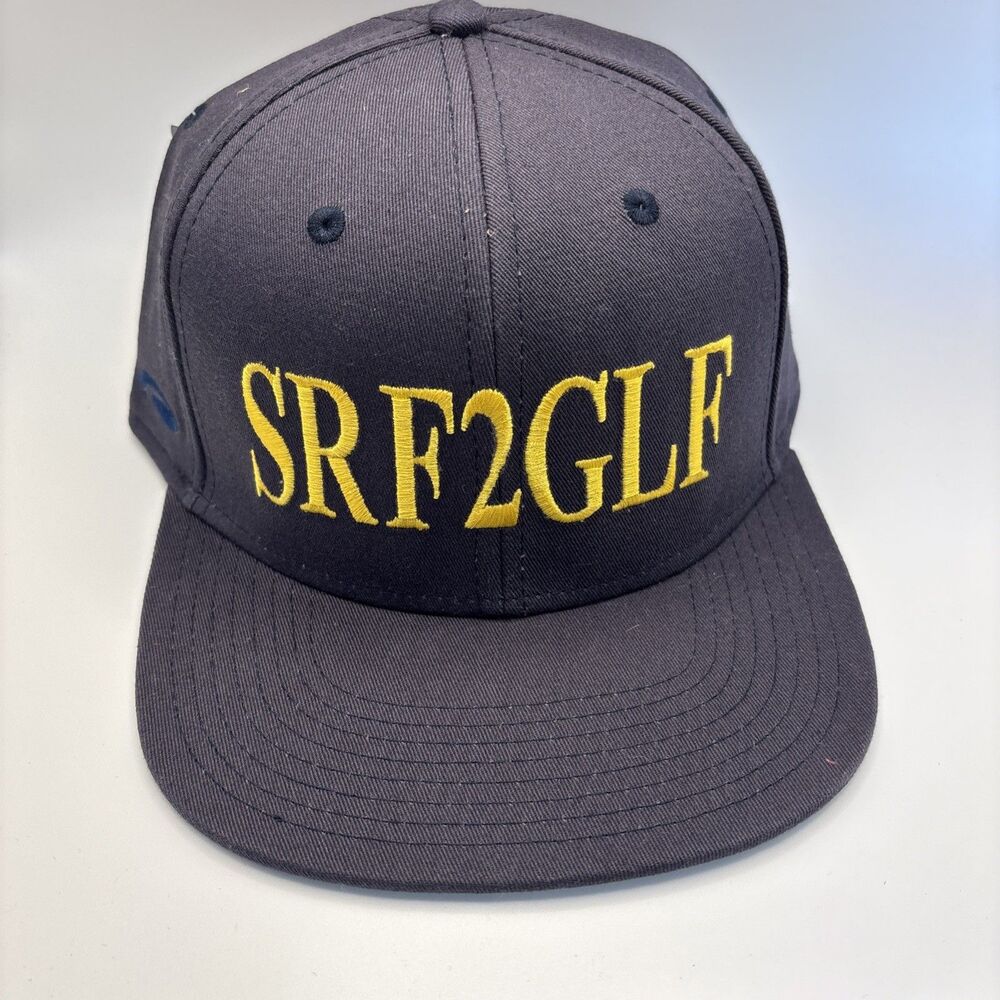 Pukka SRF2GLF Surf To Golf Snapback Hat Navy Blue Embroidered Flat Bill NWT